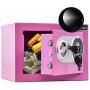 JUGREAT Security Safe Box with Induction Light,Electronic Digital Securit Safe Steel Construction Hidden with Lock，Wall or Cabinet Anchoring Design for Home Office Hotel Gun Passport Cash(Pink)
