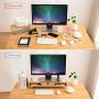Homerays Bamboo Monitor Stand, No Assembly Required Exquisite Monitor Stand with Drawer, Ergonomic Height Bamboo Wood Monitor Stand, for Computer Monitor Riser