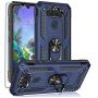 YZOK LG Aristo 5 Case,with HD Screen Protector,LG Phoenix 5,LG Fortune 3,Risio 4 Case,[Military Grade] Ring Car Mount Kickstand Hybrid Hard PC Soft TPU Shockproof Protective Case for LG K8x (Blue)