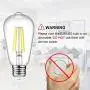 Ascher Vintage LED Edison Bulbs, 6W, Equivalent 60W, High Brightness Daylight White 4000K, ST58 Antique LED Filament Bulbs, E26 Medium Base, Non Dimmable, Clear Glass, Pack of 6