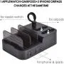 KeyEntre 6 Port USB Charging Station Multi Device USB Charging Dock Station HUB Desktop Charger Stand Organizer Compatible for iPhone ipad Airpods pro iwatch Kindle Tablet Multiple Devices, Black