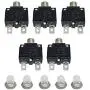 IZTOSS 5PCS 10Amp Circuit Breakers with manual reset Waterproof Button transparent Cover DC50V AC125-250V with Quick Connect Terminals