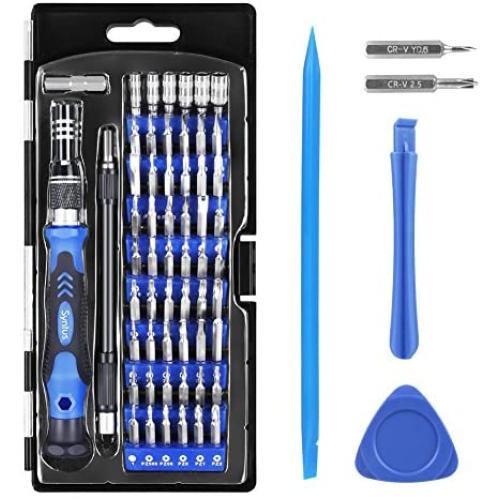 Syntus Precision Screwdriver Set, 63 in 1 with 57 Bits Screwdriver Kit, Magnetic Driver Electronics Repair Tool Kit for iPhone, Tablet, Macbook, Xbox, Cellphone, PC, Game Console, Blue
