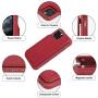 Arae Compatible with Case iPhone 12 and iPhone 12 Pro - Wallet Case with PU Leather Card Pockets Back Flip Cover for iPhone 12/12 Pro 6.1 inch - Wine red