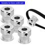 12 PCS GT2 Timing Belt Pulley 20Teeth 6.35mm Bore Timing Pulley Aluminum Wheel for 3D Printer 6mm Width GT2 Timing Belt