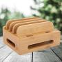 Cell Phone Stand, Multi-Device Bamboo Phone Stand Desktop Organizer Phone Tablet Charging Station for Home Office