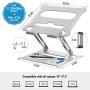Adjustable Laptop Stand, FYSMY Ergonomic Portable Computer Stand with Heat-Vent to Elevate Laptop, 13 Lbs Heavy Duty Laptop Holder Compatible with MacBook, Air, Pro All Laptops(Silver) (Silver)