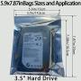 Daarcin Antistatic Bags, 40pcs 4 Sizes Mixed ESD Bags with Labels for Hard Drive HDD ESD Shielding Bags for Varieties of Electronic Device (4MixedSize)