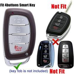 Coolbestda 2Pcs Silicone Smart 4buttons Key Fob Skin Cover Case Protector Keyless Jacket Remote Bag for 2018 2017 2016 Hyundai Tucson Elantra (NOT FIT Flip/Pop Out/Folding Key
