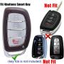 Coolbestda Silicone Key Fob Cover Keyless Entry Holder Remote Case for 2018 2017 2016 Hyundai Tucson Elantra Sonata Smart 4Buttons (NOT FIT Flip/Pop Out/Folding Key