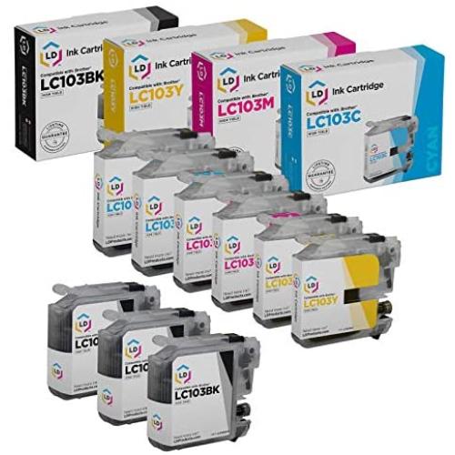LD Products Compatible Ink Cartridge Replacement for Brother LC103 High Yield (3 Black, 2 Cyan, 2 Magenta, 2 Yellow, 9-Pack)