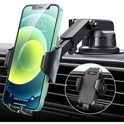 [Upgraded] VANMASS Universal Car Phone Mount [for Trip & Family & Friend] Handsfree Windshield Dash Air Vent Cell Phone Holder Car, Compatible with iPhone 12 11 Xs Max XR X SE Samsung S20 S10 Note 10