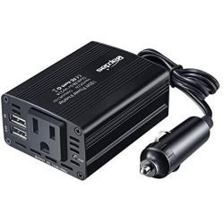 Bapdas 150W Car Power Inverter DC 12V to 110V AC Car Converter with 3.1A Dual USB Car Adapter-Black