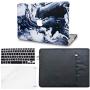KECC Laptop Case Compatible with Old MacBook Pro 13'' (CD Drive) w/Keyboard Cover + Sleeve + Screen Protector (4 in 1 Bundle) Plastic Hard Shell Case A1278 (Black Grey Marble)