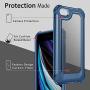 iPhone 6S Case, iPhone 6 Case with [ Screen Protector Tempered Glass x2Pack] SUPBEC Protective Phone Cover with Silicone PC+TPU Shockproof Rubber Heavy Duty Case for iPhone6 / iPhone6S-Clear Blue