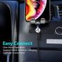 180 Degree Magnetic Cable, ZRSE Type C Rotate Double Charge Nylon Brained Charging Cable for i-Product & USB-C & Micro Devices, 3.3 Feet Black (2 Pack)