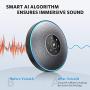Bluetooth Speakerphone - M2 Gray Conference Speaker w/Dongle, Idea for Home Office 360º Voice Pickup 4 AI Echo & Noise Canceling Microphones, Skype USB Speakerphone AUX in/Out for up to 8 People