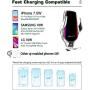 Wireless Car Charger, 10W Qi Auto-Clamping Car Charger Mount, Air Vent Dashboard Fast Charging Car Charger Holder Compatible iPhone 12/12Pro/SE/11/11Pro/11ProMax/XsMAX/XS/XR/X/8/8+, Samsung S10/S9/S8