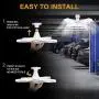 Prunend Garage Lights Ceiling Led Deformable Shop Lights for Workshop Basement Lighting, 2-Pack 60W LED Garage Light E26 CRI 80 6000LM 6500K Daylight White
