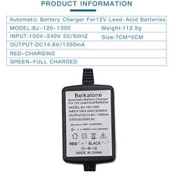 12V Sealed Lead Acid (SLA) Battery Charger 1300mA, with Short Circuit Protection