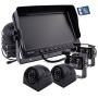 Camnex Car Backup Camera System 7 inch Monitor Build-in DVR Recorder with Quad Split Screen Rear View Camera System Kit 4 x Camera for Truck Van Caravan Trailers Camper Bus RV