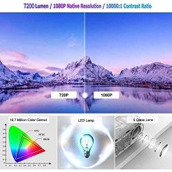 Full HD Movie Projector 1920x1080,Video LCD 7200 Lumen LED Gaming Projector with 40% Zoom HDMI USB AV Audio for Indoor Outdoor Theater Cinema Android Smart Phone PS5 Blu-ray DVD Player Wii Laptop