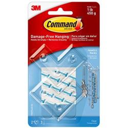 Command Jewelry Rack, Clear, 2-Jewelry Racks, Organize Damage-Free