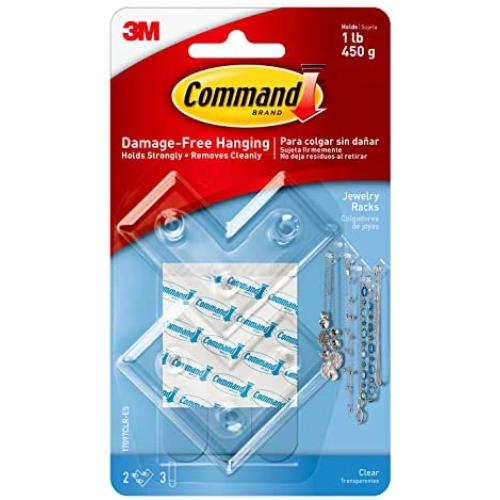 Command Jewelry Rack, Clear, 2-Jewelry Racks, Organize Damage-Free