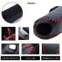 Civic Black Car Handbrake Cover Genuine Leather Dedicated Side Brake Protective Cover Lever Protective Cover for 2006 2007 2008 2009 2010 2011 Civic Accessories (Red Stitch)
