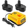 Energup 2Pack DC9096 Replacement Dewalt 18V XRP Battery DC9096 DC9099 DC9098 DW9099 DW9098 Dewalt 18Volt Batteries + DC9310 Dewalt Charger for Dewalt 7.2-18V Ni-Cad Ni-Mh 18V Dewalt Battery Charger
