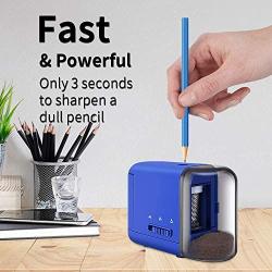 Pencil Sharpener for Colored Pencils, Heavy Duty Automatic Pencil Sharpener for Colored Pencils(6-8mm), Fast Sharpen, 3 Settings, Battery Operated, for Kids, Office, School, Artist, Students