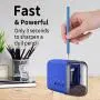 Pencil Sharpener for Colored Pencils, Heavy Duty Automatic Pencil Sharpener for Colored Pencils(6-8mm), Fast Sharpen, 3 Settings, Battery Operated, for Kids, Office, School, Artist, Students
