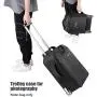 Neewer 2-in-1 Convertible Wheeled Camera Backpack Luggage Trolley Case with Double Bar, Anti-shock Detachable Padded Compartment for SLR/DSLR Cameras, Tripod, Lens and Other Accessories (Black/Grey)