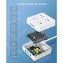 USB Power Strip Surge Protector - SUPERDANNY Mountable Charging Station with 4 Widely Spaced AC Outlets & 4 Smart USB Ports, 5ft Desktop Extension Cord for Home, Office, Hotel, Dorm Room, RV, White