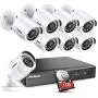 ANNKE 5MP Lite 8CH Security Surveillance Camera System H.265+ Wired DVR and (8)×1080P HD Weatherproof CCTV Camera System, 100ft Night Vision,Easy Remote Access, 1TB Hard Drive--Y200