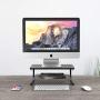 WALI Monitor Riser Desktop Stand with Vented Metal and 2 Tier Desk Organizer Stand for Computer, Laptop, LED, LCD, OLED Flat Screen Display, iMac and Printer (STT001B-2), Black, 2 Pack