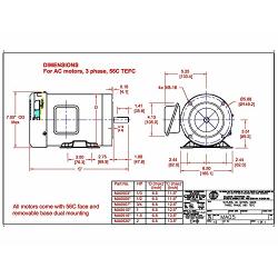 Hallmark Industries MA0510F AC Motor, 1 hp, 3450 RPM, 3PH/60 hz, 208-230/460V AC, 56C/TEFC, with Foot, SF 1.15, Insul F, Inverter Duty, Steel (Pack of 1)