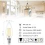 Dimmable E12 Candelabra LED Bulbs,Cotanic 6W (60W Equivalent),4000K Daylight,600LM Ceiling Fan Light Bulb,C35 Filament Chandelier Light Bulbs B11 Candle Lights with Clear Glass,Pack of 6