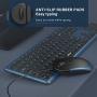 Wired Keyboard and Mouse, Jelly Comb Ultra Thin Full Size USB Wire Corded Keyboard Mouse Combo Set with Number Pad for Computer, Laptop, PC, Desktop, Notebook, Windows 7, 8, 10 -Sapphire Blue