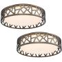 LED Flush Mount Ceiling Light 2 Pack, VICNIE 14 Inch 20W Dimmable Round Deco Lighting Fixture Oil Rubbed Bronze Finished,1400 Lumens 3000K Warm White, ETL Listed Metal Body White Acrylic Lampshade