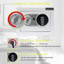 JUGREAT Security Safe Box with Induction Light,Electronic Digital Securit Safe Steel Construction Hidden with Lock，Wall or Cabinet Anchoring Design for Home Office Hotel Gun Passport Cash(White)