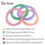Bonbino Teether Rings - (4 Pack) Silicone Sensory Teething Rings - Soothes Baby Gum Pain! (Pastel)