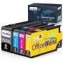 OfficeWorld Compatible Ink Cartridge Replacement for HP 950 951 950XL 951XL for HP Officejet Pro 8600 8610 8620 8630 8640 8100 8625 8615 251dw 271dw 276dw Printer (1 Black, 1 Cyan, 1 Magenta, 1Yellow)