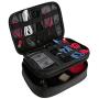 ProCase Electronics Travel Organizer Storage Bag, Double Layer Universal Traveling Gear Accessories Carrying Cover Pouch for iPad Mini Cables Phone Chargers Adapter Flash Hard Drive and More –Black