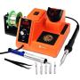 TOAUTO Soldering Station,80W Digital Solder Iron Station Kit with 176°F-896°F Temperature, C/F Func, Auto Standby & Sleep, Temperature Lock,5 Extra Solder Tips, Solder Bracket, Solder Sucker (Orange)