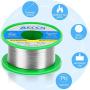 5 In1 Lead Free Solder and Solder Flux Kit | 50g Lead-Free Solder Paste | 0.6mm Solder Wire with Rosin Core | 5 Pcs Replacement Soldering Iron Tips | Solder Supplies for Electronics Metalwork Weld