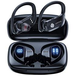 VEATOOL Wireless Earbuds Bluetooth Headphones 48hrs Playtime Sport Earphones with LED Display TWS Stereo Deep Bass Ear Buds with Earhooks Waterproof in-Ear Built-in Mic Headset for Running Workout