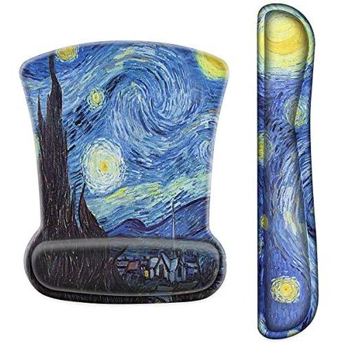 FF1 Non Slip Memory Foam Mouse Pad Wrist & Keyboard Support Wrist Rest for Office, Computer, Laptop & Mac - Durable & Comfortable & Lightweight for Easy Typing & Pain Relief-Ergonomic Support