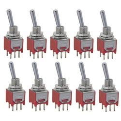 10 pcs Taiwan Subminiature sub Mini DPDT ON ON Toggle Switch for PCB Mount SMT SMD