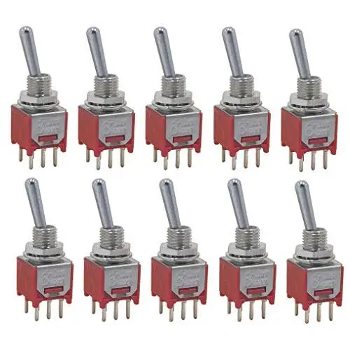 10 pcs Taiwan Subminiature sub Mini DPDT ON ON Toggle Switch for PCB Mount SMT SMD